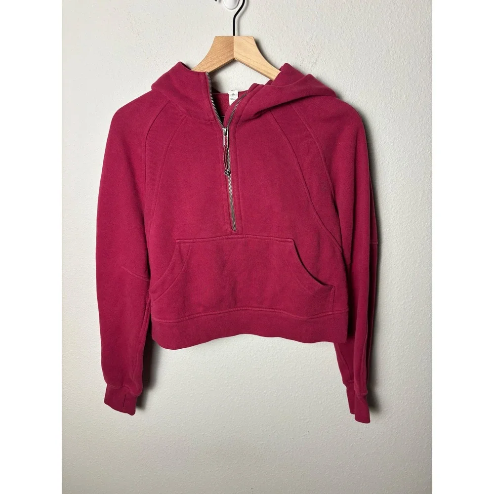 Lululemon Scuba Oversized Half-Zip Hoodie Pomegranate??Pink XS/S LW3DM4S